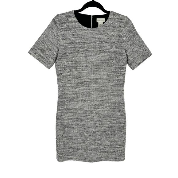 Club Monaco Textured Short Sleeve Dress Gray Crewneck Professional Workwear S - Picture 1 of 10